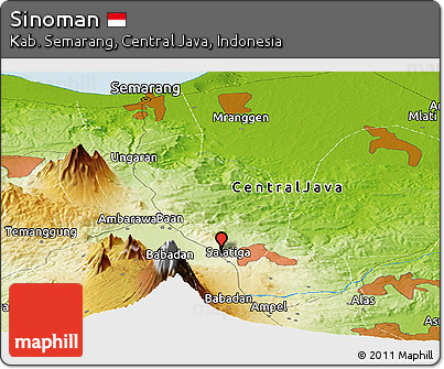 Physical Panoramic Map of Sinoman