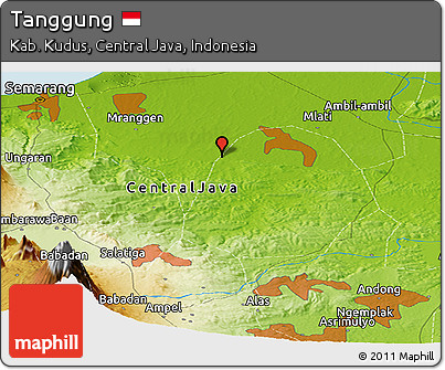 Physical Panoramic Map of Tanggung