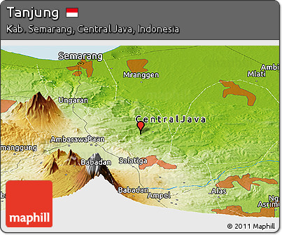 Physical Panoramic Map of Tanjung
