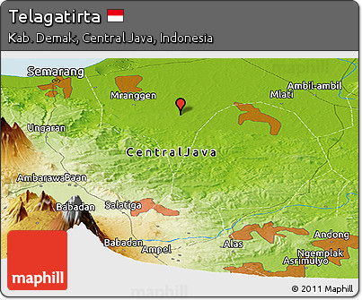 Physical Panoramic Map of Telagatirta