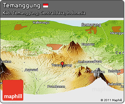 Physical Panoramic Map of Temanggung