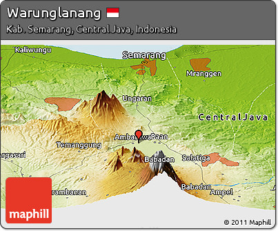 Physical Panoramic Map of Warunglanang