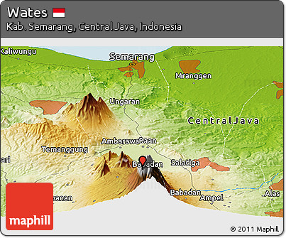 Physical Panoramic Map of Wates