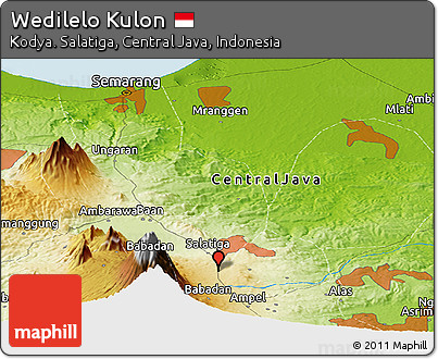 Physical Panoramic Map of Wedilelo Kulon