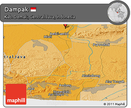 Political Panoramic Map of Dampak