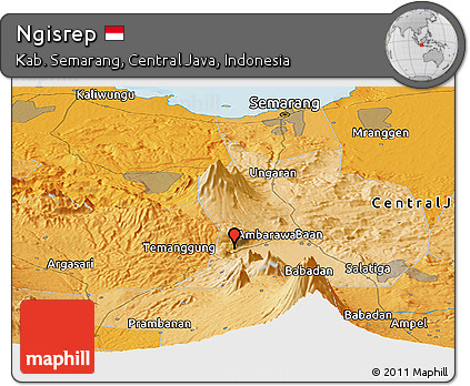 Political Panoramic Map of Ngisrep