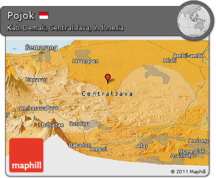 Political Panoramic Map of Pojok