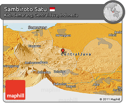 Political Panoramic Map of Sambiroto Satu