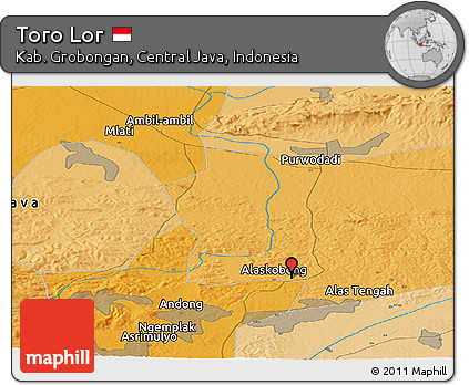 Political Panoramic Map of Toro Lor