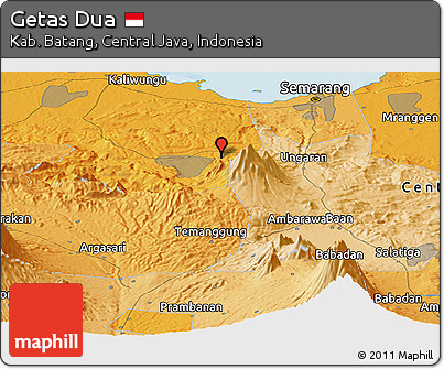 Political Panoramic Map of Getas Dua