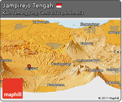 Political Panoramic Map of Jampirejo Tengah