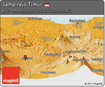 Political Panoramic Map of Jampirejo Timur