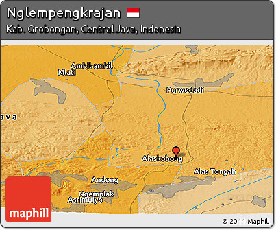 Political Panoramic Map of Nglempengkrajan