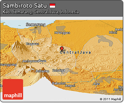Political Panoramic Map of Sambiroto Satu