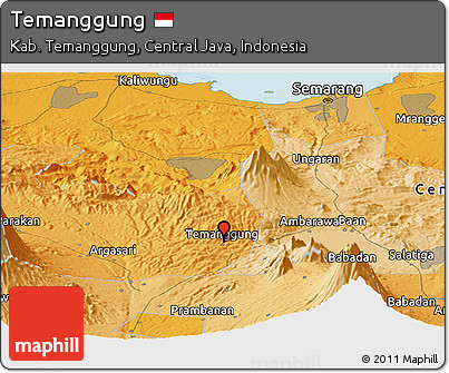 Political Panoramic Map of Temanggung