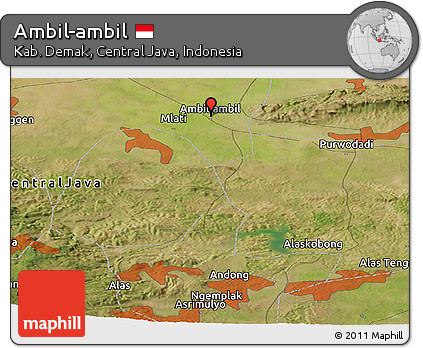 Satellite Panoramic Map of Ambil-ambil