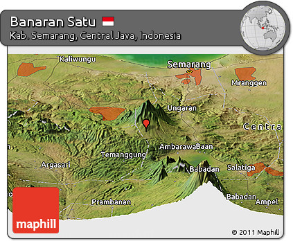 Satellite Panoramic Map of Banaran Satu