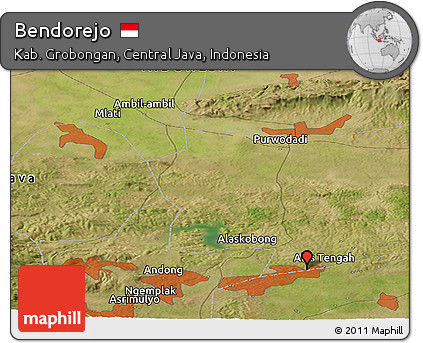 Satellite Panoramic Map of Bendorejo
