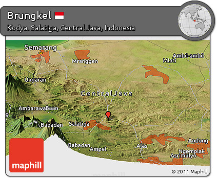Satellite Panoramic Map of Brungkel