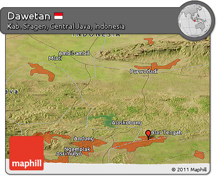 Satellite Panoramic Map of Dawetan