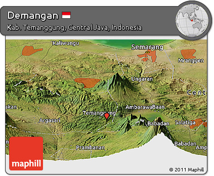 Satellite Panoramic Map of Demangan