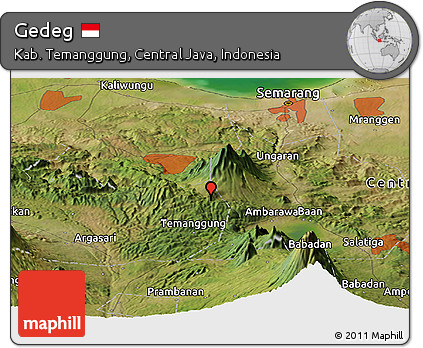 Satellite Panoramic Map of Gedeg