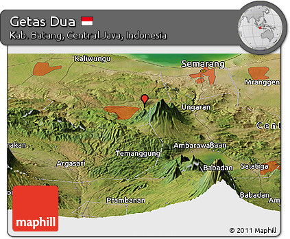 Satellite Panoramic Map of Getas Dua