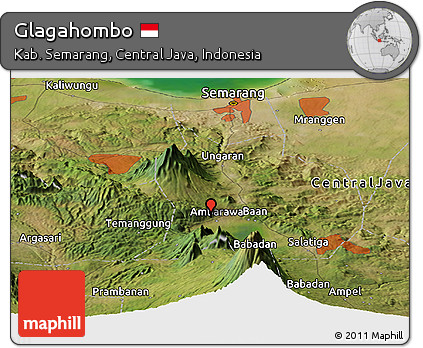 Satellite Panoramic Map of Glagahombo