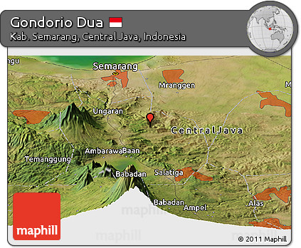 Satellite Panoramic Map of Gondorio Dua