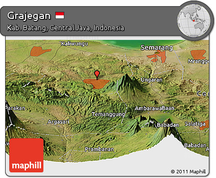 Satellite Panoramic Map of Grajegan