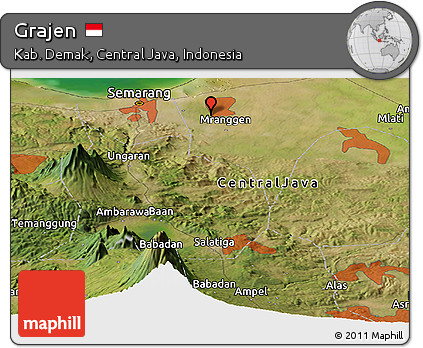 Satellite Panoramic Map of Grajen