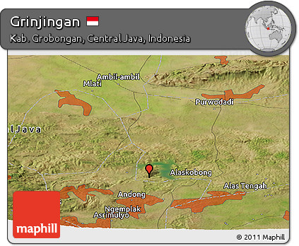 Satellite Panoramic Map of Grinjingan