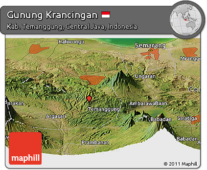 Satellite Panoramic Map of Gunung Krancingan