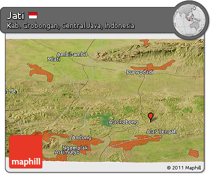 Satellite Panoramic Map of Jati