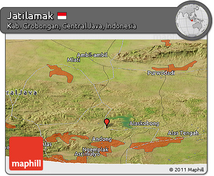 Satellite Panoramic Map of Jatilamak