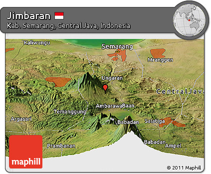 Satellite Panoramic Map of Jimbaran