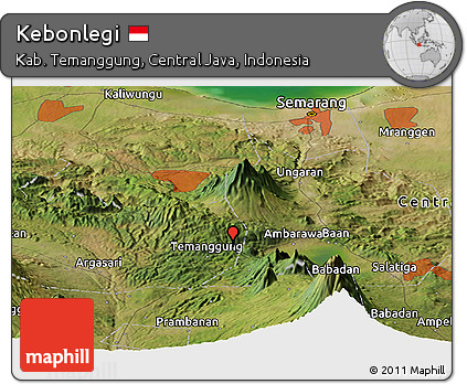 Satellite Panoramic Map of Kebonlegi