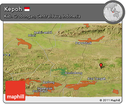 Satellite Panoramic Map of Kepoh