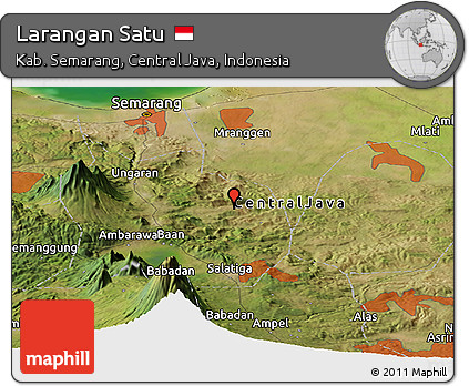 Satellite Panoramic Map of Larangan Satu