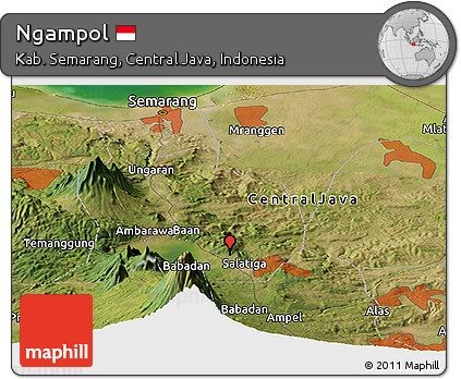 Satellite Panoramic Map of Ngampol