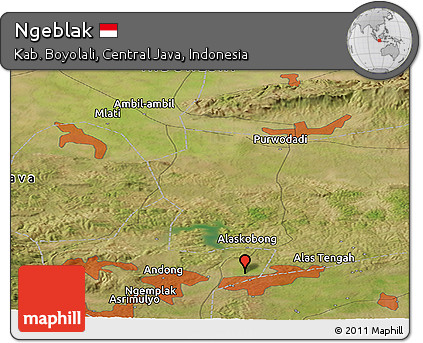 Satellite Panoramic Map of Ngeblak