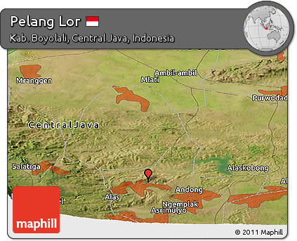 Satellite Panoramic Map of Pelang Lor