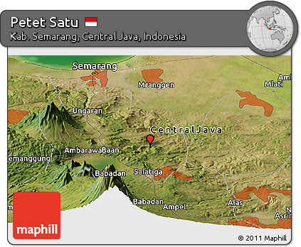 Satellite Panoramic Map of Petet Satu