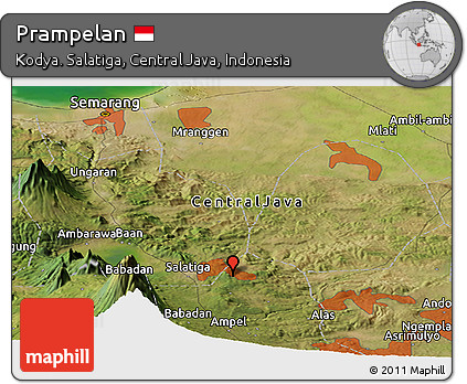 Satellite Panoramic Map of Prampelan