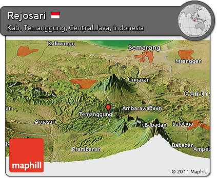 Satellite Panoramic Map of Rejosari