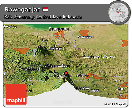Satellite Panoramic Map of Rowoganjar
