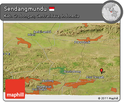 Satellite Panoramic Map of Sendangmundu