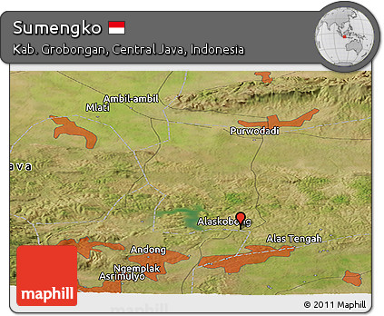 Satellite Panoramic Map of Sumengko