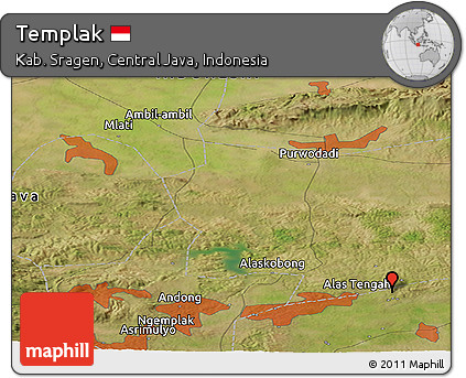 Satellite Panoramic Map of Templak