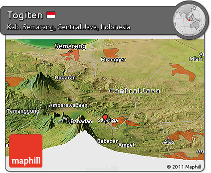 Satellite Panoramic Map of Togiten
